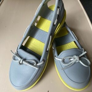 CROCS Gray and Yellow Sandals